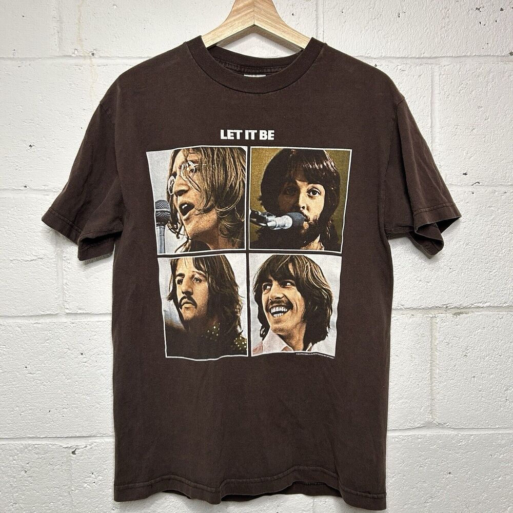 The Beatles Band AAA Short Sleeve T-Shirt Brown "Let it Be"